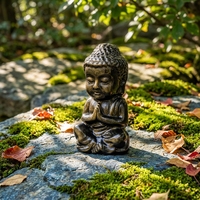 Patung Buddha Bayi Berukir Obsidian Berkilau Perak Kristal Berkualitas Tinggi 2 Inci, Batu Penyembuhan Religius, Jimat, Grosir