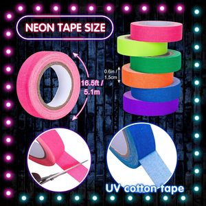 Cinta adhesiva de neón DAMAI que brilla en la oscuridad, 6 colores, impermeable, de caucho, para sellado de cajas - Product Image 2
