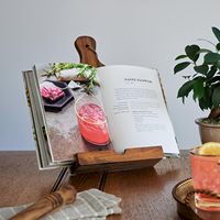 Support de livre de cuisine pliable en bois massif, beau et robuste, idéal pour les livres de recettes, parfait pour lire les livres ouverts