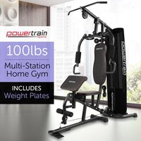 Appareil de musculation multifonctionnel commercial pour la maison, machine d'entraînement de force avec contrepoids de 100 livres, en acier, MaibuFit
