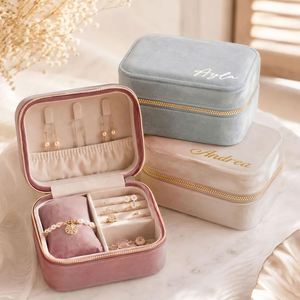 Custom Engraved Velvet <b>Box</b>- Rectangle Storage Case Rings Jewelry <b>Keepsake</b> Gift <b>for</b> <b>Weddings</b> Mothers - Product Image 2