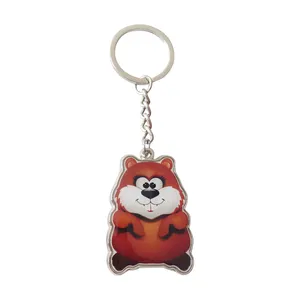 Kustom Menggemaskan Hewan Epoxy Marmot Dicetak Kubah Logam Gantungan Kunci Gantungan Kunci dengan Logo Anda Tupai Keyring