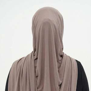 Solid Color Liquid Jersey <b>Hijab</b> Silky Stretch <b>Hijab</b> for Muslim Ladies Office Prayer Daily Matching - Product Image 1