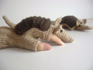 Mitaines en tricot d'animaux au crochet en gros, costumes d'animaux faits à la main, chauffe-bras longs sans doigts, gants marionnettes personnalisés - Product Image 5