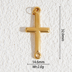 Cross Pendant Accessories Stainless Steel Gold Plated For Necklace Making Mixed Shapes Geometric Design D42 D76 - Product Image 4