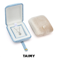 Boîtes à bijoux en velours de petite taille en gros, personnalisables avec logo, pour colliers et pendentifs, boîtes portables de voyage, emballages cadeaux pour bijoux de mariage