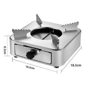 Acier inoxydable Camping gaz solide liquide alcool réchaud esprit brûleur réchaud en plein air randonnée outil alcool cassette réchaud portable