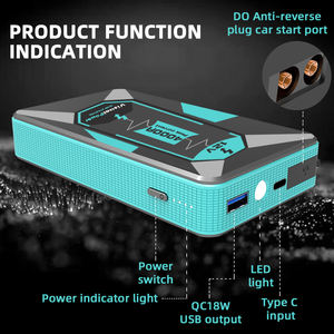 Starter Jump mobil 12V + Bank daya 12000mAh baterai otomatis 4000A perangkat Booster darurat lampu LED 12V Starter baterai mobil Diesel - Product Image 4