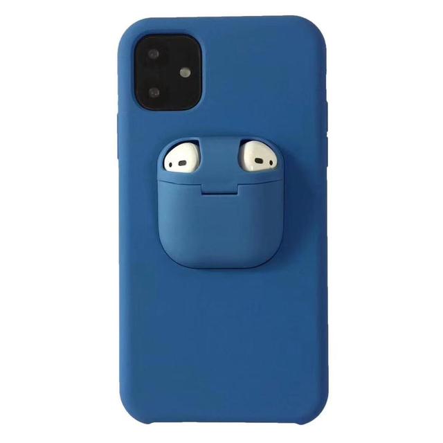 Creative Earphone Mobile Phone Case Integrated Protective Shell Shockproof Cell Phone Cover for AirPods Pouch Slot