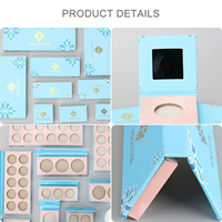 Palette d'ombres à paupières écologiques en kraft recyclé personnalisée, boîte rigide, emballage cosmétique multicolore, boîtes en papier avec fermeture magnétique