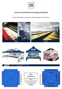 Tente publicitaire extérieure personnalisée, imprimée, UV50+, imperméable, coupe-vent, avec structure renforcée, installation en 60 secondes, sac <span class=keywords><strong>de</strong></span> transport, pare-soleil - Product Image 5