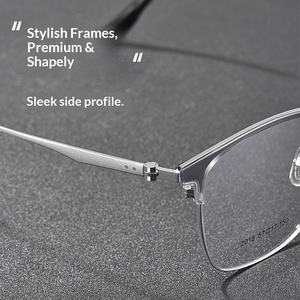 Lunettes de vue classiques pour homme, style affaires, monture quadrilatère, verres en résine, large monture intégrale, vente en gros d'usine - Product Image 2