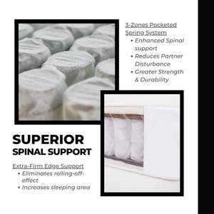 Matelas <span class=keywords><strong>DUNLOPILLO</strong></span> en gros de l'usine AIDI pour Singapour – Matelas hybride à ressorts ensachés et mémoire de forme de 6 à 12 pouces - Product Image 4