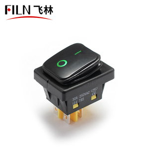 FILN Factory Outlet KCD4 saklar <span class=keywords><strong>Rocker</strong></span>, berbentuk perahu tahan air 30A arus tinggi 4-Pin dengan lampu LED - Product Image 1