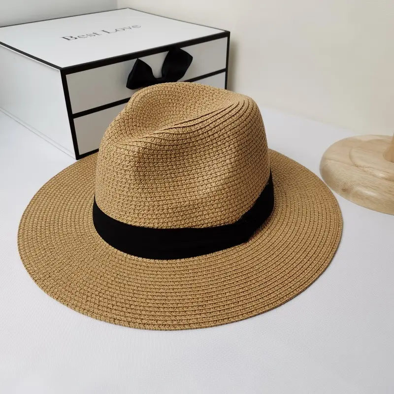 Low MOQ wholesale women men summer breathable sun beach panama straw hats