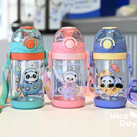 Juego de Vasos de Silicona de 500 ml para Niños, Linda Botella Portátil con Pajita para Niños, Alumnos y Niñas Escolares