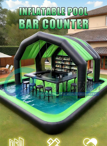 บาร์สระว่ายน้ำเป่าลม PVC แบบกำหนดเองจากโรงงาน บาร์สระว่ายน้ำเป่าลมพร้อมเต็นท์ เหมาะสำหรับหลากหลายสถานการณ์ - Product Image 4