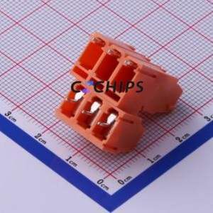 DB128B-5.08-2*3P-OG-S Screw Terminal Block Through hole Component (THT),P=5.08mm Connector 2x3P 5.08mm Orange Through Hole - Product Image 2