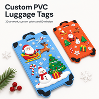 Etiqueta de Equipaje de PVC Suave 2D 3D Navideña al por Mayor, Etiqueta de Viaje de Goma con Logotipo Personalizado en Relieve, OEM ODM para Promoción de Marca B2B