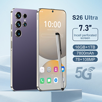Smartphone Original S26 Ultra 2025 16GB+1TB 5G Dual SIM HD Face Unlock Android 14 108MP Deca Core CPU OLED 120Hz Bahasa Inggris