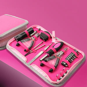 Set di 23 Utensili Manuali per la Casa, Kit di Riparazione Domestica, Set di Attrezzi Rosa per Signore in Scatola - Product Image 6