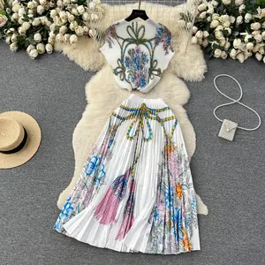 Foruixi c854 stock woman clothes manufacturer wholesale fashion apparel elegant vintage lady floral Evening casual Dresses