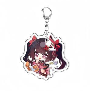 Porte-clés personnalisé en acrylique gravé CNC de style anime avec breloque imprimée UV pour les fans - Product Image 5