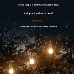 <span class=keywords><strong>Luz</strong></span> de campamento Retro recargable Solar para exteriores, Bombilla decorativa LED de tungsteno impermeable para tienda de campaña, iluminación de ambiente - Product Image 4