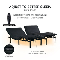 Elektrisches King-Size Modernes Metall-Verstellbett TV-Halterung Bluetooth Leiser Motorisierter Anti-Schnarch-Massage-Mechanismus für Hotel Schule Schlafzimmer