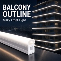 Éclairage de façade d'escalier extérieur flexible en silicone à haut lumen 65-75lm/W, CRI≥80, bande lumineuse architecturale de contour