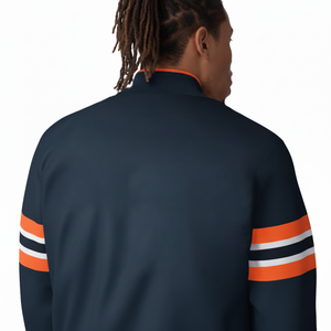 Chaqueta Universitaria Vintage para Hombre, Estilo Corto con Cuello Alto, Bordado de Chenilla y Cadena para Invierno - Product Image 1