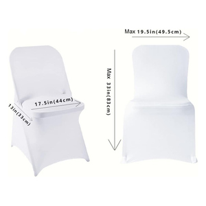 50Pcs Stretch Washable Standard Size Party Banquet Chair Slipcovers White Wedding Spandex Folding Chair Cover - Product Image 2
