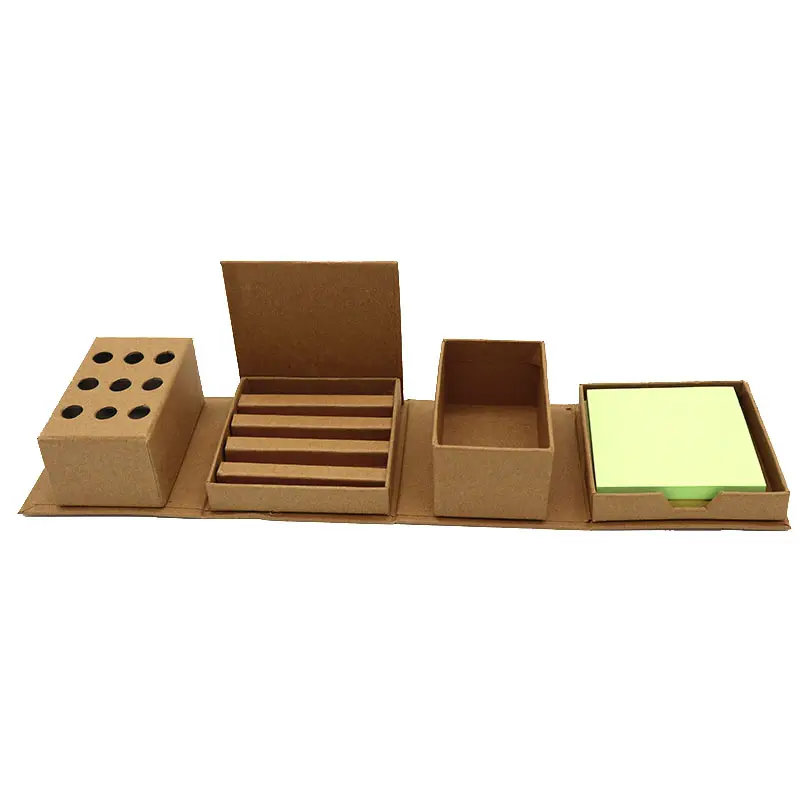 Promotional Brown Kraft Paper Box Creative Square Sticky Note Pads with Self-Adhesive Feature for Education