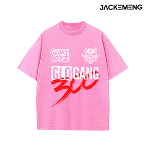 เสื้อยืดโอเวอร์ไซส์ผ้าฝ้ายพิมพ์ลายคำพูด "Glory <span class=keywords><strong>Boyz</strong></span> Glo Gang" สไตล์สตรีทแวร์เรโทรลำลอง ขายส่งจากคลังสินค้าในสหรัฐอเมริกา - Product Image 5