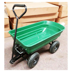 Plateau supérieur ouvert de jardin en plastique revêtu en acier 75L, chariot de Service d'outils, chariot de décharge, chariot avec pneus pneumatiques, fabriqué au Vietnam - Product Image 2