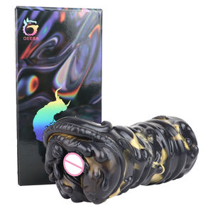 GEEBA 9.8 Inches <span class=keywords><strong>Black</strong></span> Male Masturbation Aircraft Cup Pour Hommes Sex Pussy Soft Cow Dolls - Product Image 5