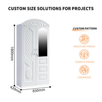 Armoire moderne en acier à 2 portes avec miroir, armoire de chambre en métal blanc pour rangement domestique, hauteur 1800 mm, vente en gros usine