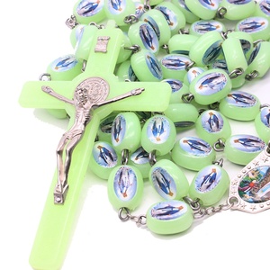 Cattolicesimo religioso Luminoso Lours perline Virgencita <span class=keywords><strong>De</strong></span> Guadalupe collana Grande Parete di Plastica Rosario - Product Image 6