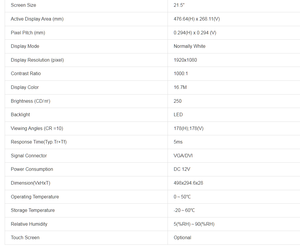 21.5 Inch Open Frame <strong>LCD</strong> <strong>Monitor</strong> - Product Image 2