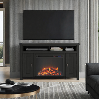 Meuble TV de salon moderne en bois avec cheminée Cheminée électrique Console TV pour téléviseurs jusqu'à 60 ".