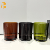 FUBEI LIVING Unique Deluxe 10oz Private Label Contenant en verre noir mat coloré Bougeoirs en verre de luxe pour mariage