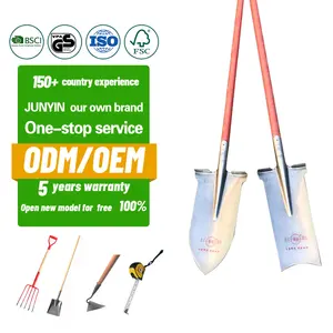 Ngoài trời Vườn kim loại đào rãnh đào xẻng Spade với dài tay cầm bằng gỗ