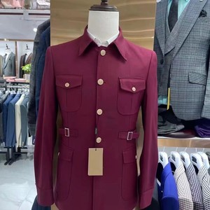 Gold Button Wedding Party <strong>Suits</strong> Men Closure Collar Business Wedding <strong>Suits</strong> Costume Homme - Product Image 4