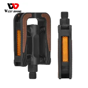 WEST BIKING Wear-resistant MTB Road Bicycle Pedals Safety Warning Reflective Sheet Bike Anti-Slip Outdoor Custom Cycling Pedals