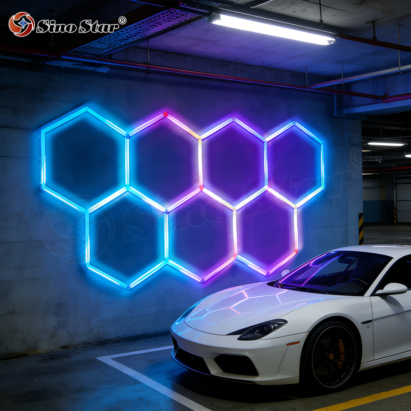 Music Controlled LED Lights RGB Music Activated Lamp for Auto Repair Shop Gym Gaming Room KTV Bar Club Party Decor