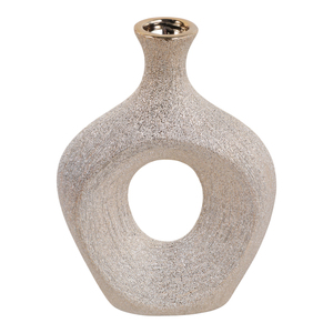 Vaso in Ceramica Ovale con Ritagli, Alto, Moderno, Decorazione per Soggiorno, Ufficio, Tavolo - Product Image 5