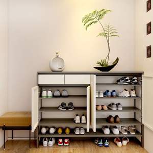 Meuble à chaussures rectangulaire en aluminium composite, type sur pied, étanche, pour usage domestique et extérieur - Product Image 4