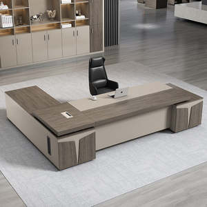 โต๊ะทำ<span class=keywords><strong>งาน</strong></span>แบบคลาสสิกหรูหราทันสมัยทำจากไม้เฟอร์นิเจอร์สำนัก<span class=keywords><strong>งาน</strong></span>ทรง L ผู้อำนวยการซีอีโอ - Product Image 2