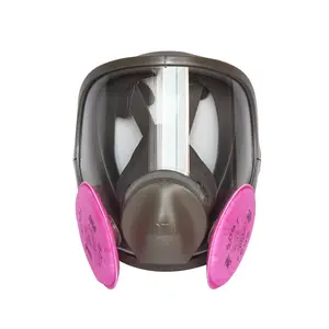 Tam yüz maskesi, tekrar kullanılabilir kimyasal sprey boya buharı gazı ekipmanları 3 M 6800 solunum