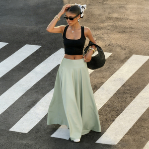 กระโปรงเอวสูงผ้าโปร่งบางระบายระบายอากาศได้ดีสำหรับฤดูร้อนชุดเดรสวินเทจย้อนยุคกระโปรงมีห่วงสำหรับเต้นคริโนไลน์ - Product Image 5